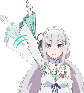 👋 Emilia Re:Zero anime, sticker, emilia, re:zero, waifu telegram sticker