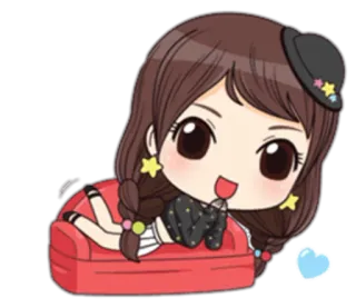 🙏 Desenho animado, Chibi, Anime, Bonito, Garota, Sofá telegram sticker