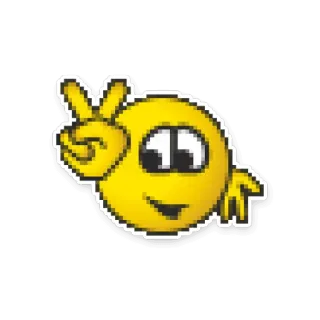 ✌️ Biểu tượng cảm xúc, Màu vàng, Mặt cười, Hòa bình, Bàn tay telegram sticker