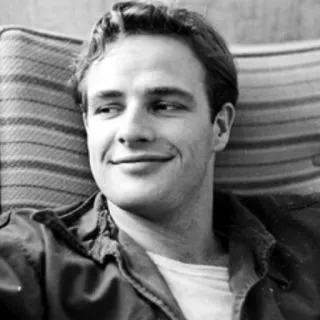 〰 Marlon Brando Schauspieler, Promi, Porträt, Schwarzweiß, Vintage, Film, Filmstar, Klassiker whatsapp sticker
