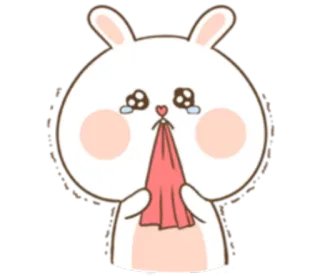 😢 traurig, weinend, Hase, Kaninchen, süß, Tränen, emotional telegram sticker