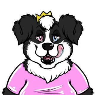 😋 cane, corona, cartone animato, animale, personaggio, carino whatsapp sticker