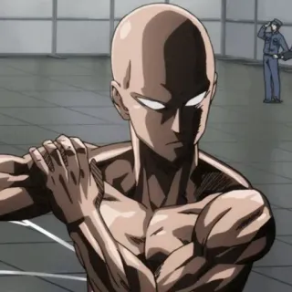 💈 Saitama One-Punch Man Anime, One-Punch Man, Saitama, Héroe, Calvo, Poderoso, Serio telegram sticker