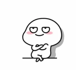 🙄 cartoon, cute, smug, character, white, simple telegram sticker
