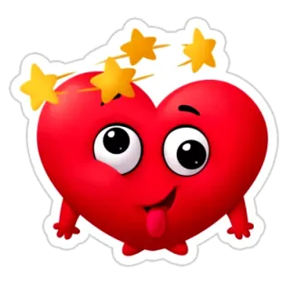 😛 心, 晕, 卡通, 表情符号, 爱, 生病, 星星 telegram sticker
