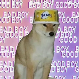 👍 BAD BOY GOOD BOY dog, meme, funny, becel, good boy, bad boy telegram sticker