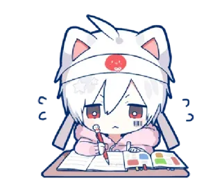 📝 anime, manga, kawaii, study, writing, cute whatsapp sticker