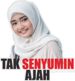 😊 TAK SENYUMIN AJAH kobieta, naklejka, hidżab, uśmiech, pozytywny telegram sticker
