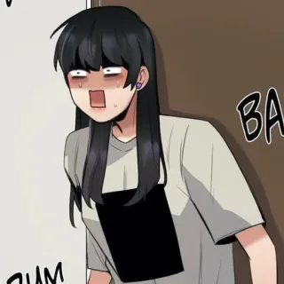 🐈‍⬛ anime, desenho animado, mulher, surpresa, medo telegram sticker