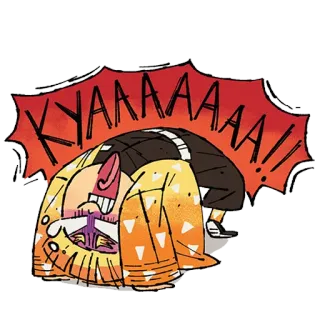 😱 Zenitsu Agatsuma Demon Slayer KYAAAAAA!! Anime, Thanh gươm diệt quỷ, Zenitsu, Kyaaaaaa, Sợ hãi telegram sticker