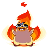 🔥 불, 만화, 캐릭터, 스티커, 귀여운, 불꽃 whatsapp sticker