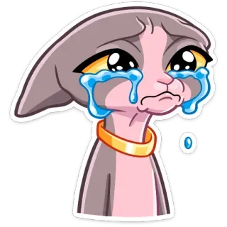 😭 cat, tears, sad, crying, sticker, cute telegram sticker