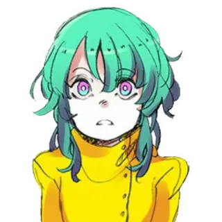 😟 Anime, Manga, Dibujos animados, Mujer, Chica, Retrato, Personaje telegram sticker