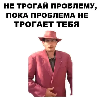😟 НЕ ТРОГАЙ ПРОБЛЕМУ, ПОКА ПРОБЛЕМА НЕ ТРОГАЕТ ТЕБЯ telegram sticker
