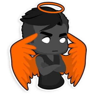 👼 ange, ailes, auréole, réflexion, dessin animé, personnage telegram sticker