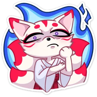🔥 cáo, kitsune, anime, manga, tinh linh, sinh vật, hoạt hình, dễ thương whatsapp sticker