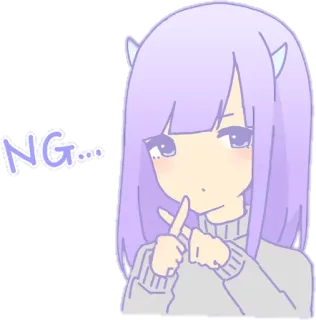 ❌ NG... gadis anime, imut, pastel, tidak, batal, tidak bagus, ditolak whatsapp sticker