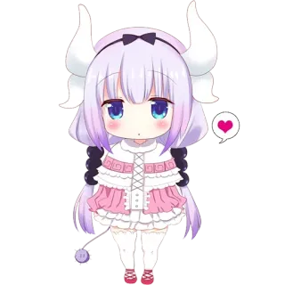 💖 Kanna Kamui Miss Kobayashi's Dragon Maid anime, drago, carino, chibi, kawaii telegram sticker