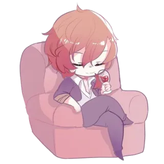 😌 Anime, Charakter, Wein, Couch, Sitzen telegram sticker