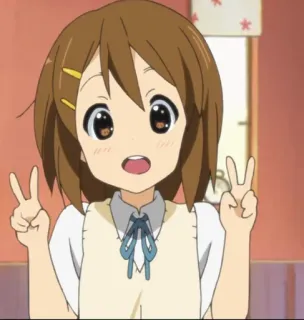 🌟 anime, cartoon, cute, girl, peace sign, character telegram sticker