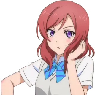 🤨 dziewczyna anime, słodkie, mundurek szkolny, manga, kreskówka, postać telegram sticker