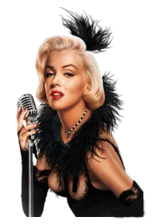 🎤 Marilyn Monroe Marilyn Monroe, singer, actress, microphone, retro telegram sticker