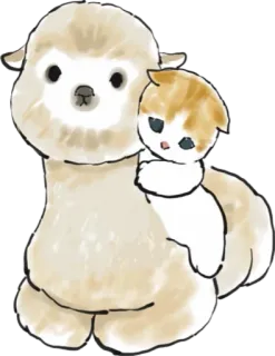 🦙 alpaca, cat, cute, animal, pet telegram sticker