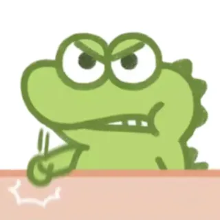 🥊 frog, cartoon, angry, green, animal, expression telegram sticker