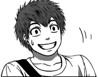 😅 动漫, 漫画, 卡通, 角色, 微笑, 快乐 telegram sticker