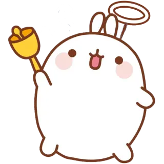 😇 cute, animal, rabbit, molang, kawaii telegram sticker
