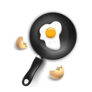 🍳 卵, フライパン, 朝食, 食べ物, 料理, キッチン telegram sticker