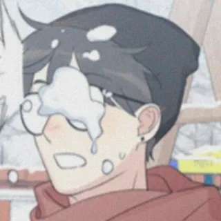 🧸 personne, style anime, lunettes, neige, hiver telegram sticker