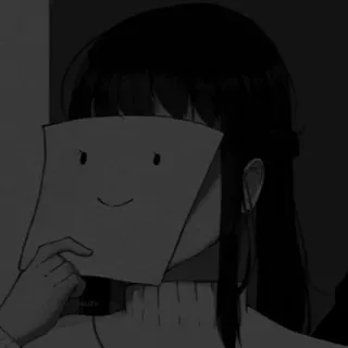 👾 Anime, Traurig, Maske, Emotion, Kunst, Zeichnung telegram sticker