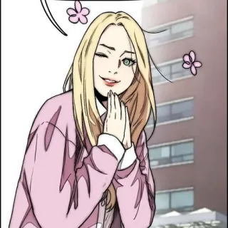 🌟 Anime, Manga, Carino, Occhiolino, Capelli Biondi telegram sticker