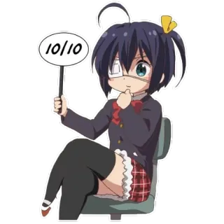 👍 10/10 аниме, рейтинг, 10/10, милый, стикер, обзор whatsapp sticker