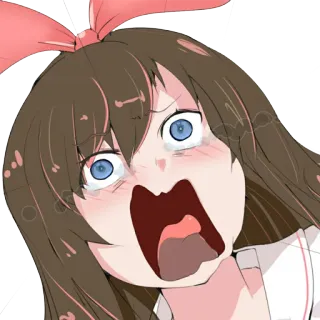 😱 garota anime, chorando, emocional, desenho animado, expressão exagerada whatsapp sticker