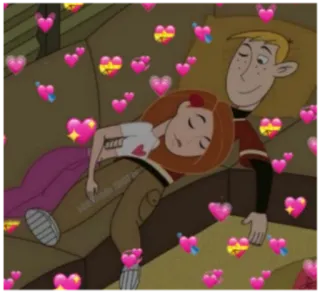 💤 Kim Possible мультфильм, романтика, сердце, отношения, дружба, телешоу, мультипликация telegram sticker