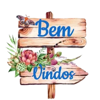 👍 Bem Vindos willkommen, schild, floral, schmetterling, gruß whatsapp sticker