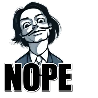 ⛔ NOPE không, từ chối, phủ nhận, không, mặt, biểu cảm telegram sticker