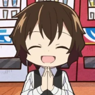 🙏 anime, chibi, cute, cartoon, manga, smiling, character telegram sticker
