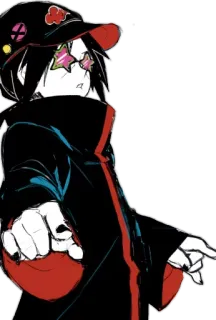 😎 动漫, 漫画, 星星, 红色, 黑色, 帽子 telegram sticker