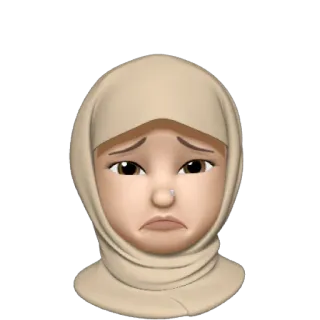 ☹️ emoji, phụ nữ, khăn trùm đầu, buồn, avatar, nữ whatsapp sticker