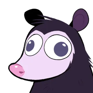 🧠 opossum, animal, cute, cartoon whatsapp sticker