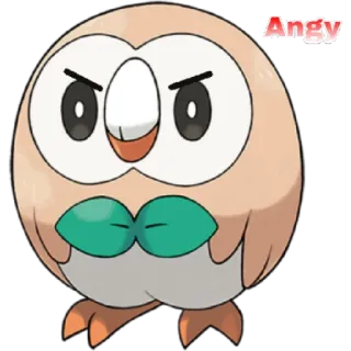 😁 Rowlet Pokemon Angy pokemon, rowlet, angry, cute, bird, owl telegram sticker