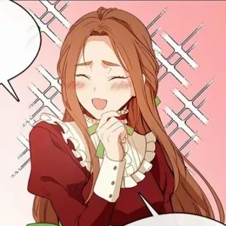 👗 Dibujo animado, Mujer, Sonrisa, Feliz, Criada, Anime telegram sticker