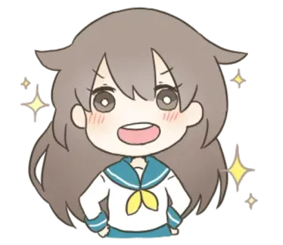 😃 Anime, Fille, Pétillant, Mignon, Dessin animé telegram sticker
