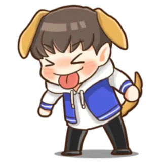 😝 Chibi, Cachorro, Desenho animado, Língua, Fofo telegram sticker