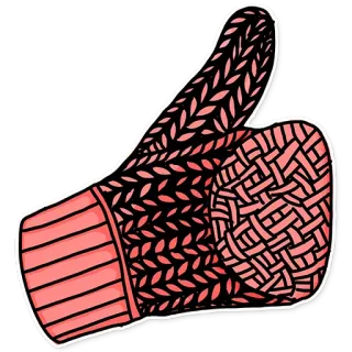 👍 Pulgar arriba, Guante, Tejido, Bien, Acuerdo, Me gusta, Positivo telegram sticker