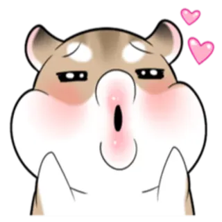 💋 хомяк, милый, любовь, каваий, мультик, животное, эмоция, сердечки whatsapp sticker