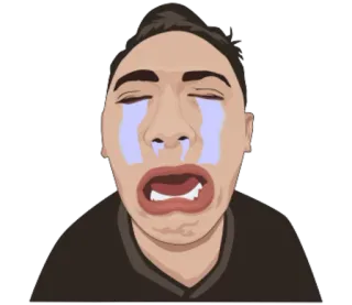 😭 khóc, nước mắt, buồn, cảm xúc, mặt, nhãn dán telegram sticker